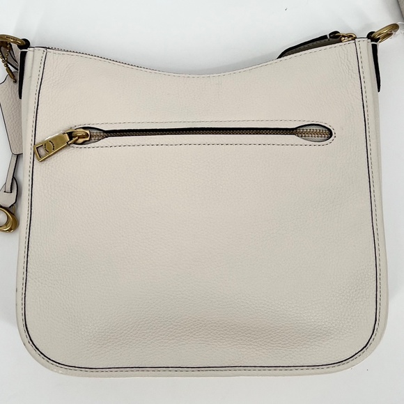 Coach Polished Pebble Leather Chaise Crossbody Bag Off White Dust Bag - Picture 5 of 11
